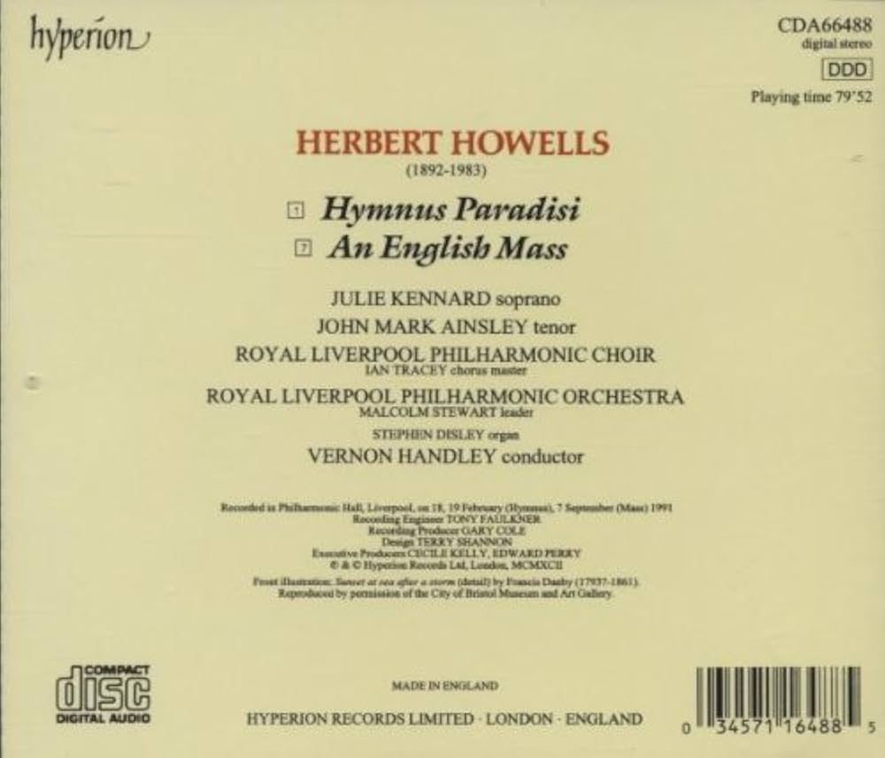【中古】 Howells；Hymnus Paradisi Alexander ,Rpo ,Hunt ,DeBaillie 中古】 Howells；Hymnus Paradisi Alexander ,Rpo ,Hunt